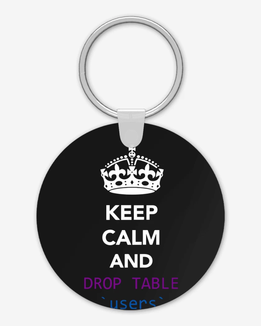 Llavero Keep calm and drop table users