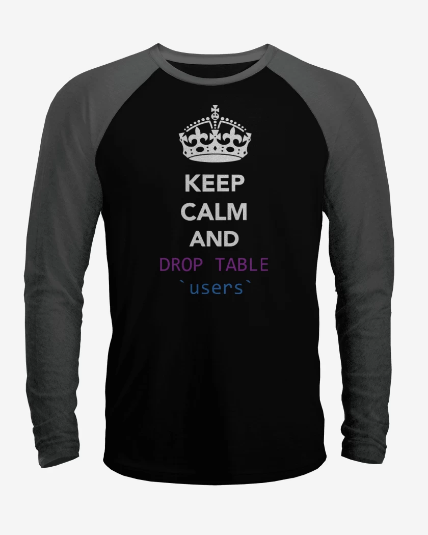 Polera Raglan Negro / Negro Heather de Keep calm and drop table users