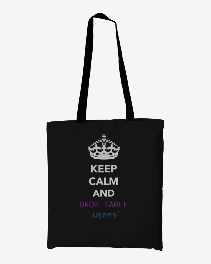 Totebag Keep calm and drop table users