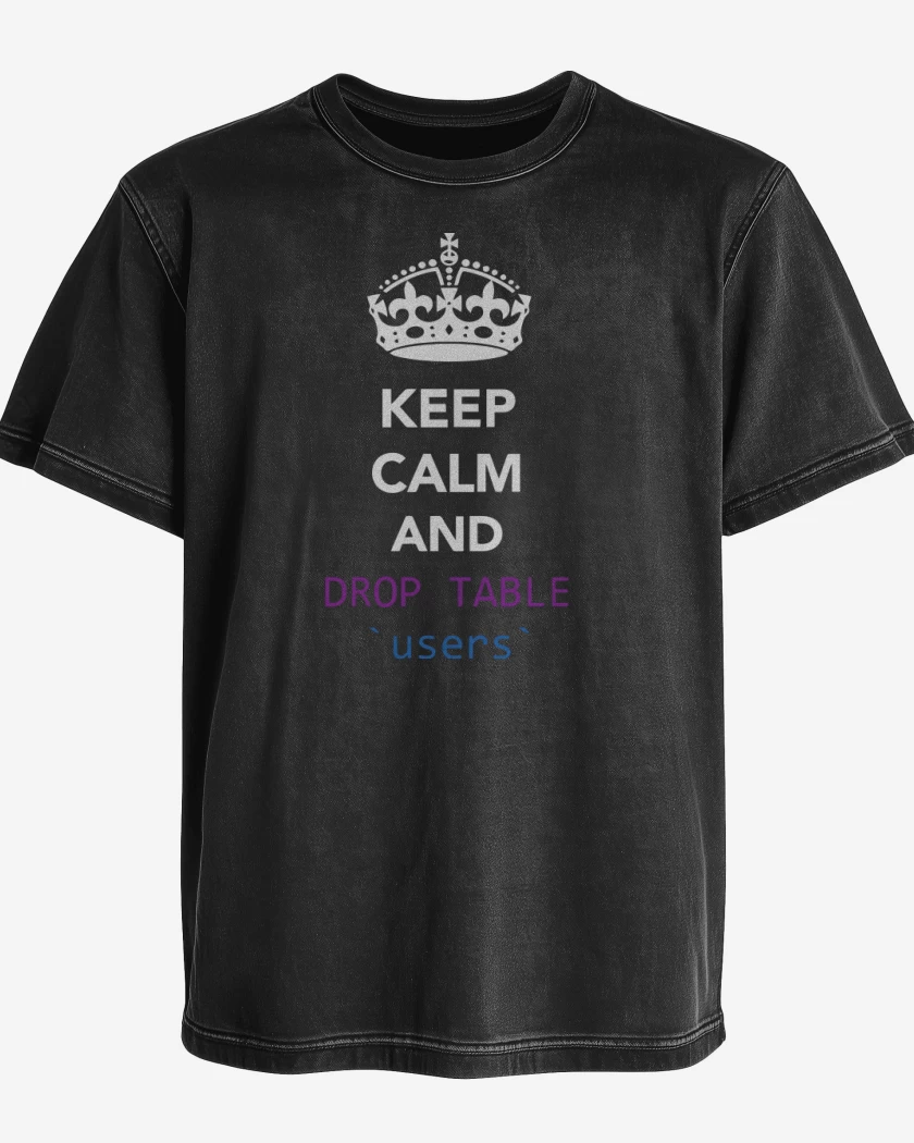 Polera desgastada Keep calm and drop table users