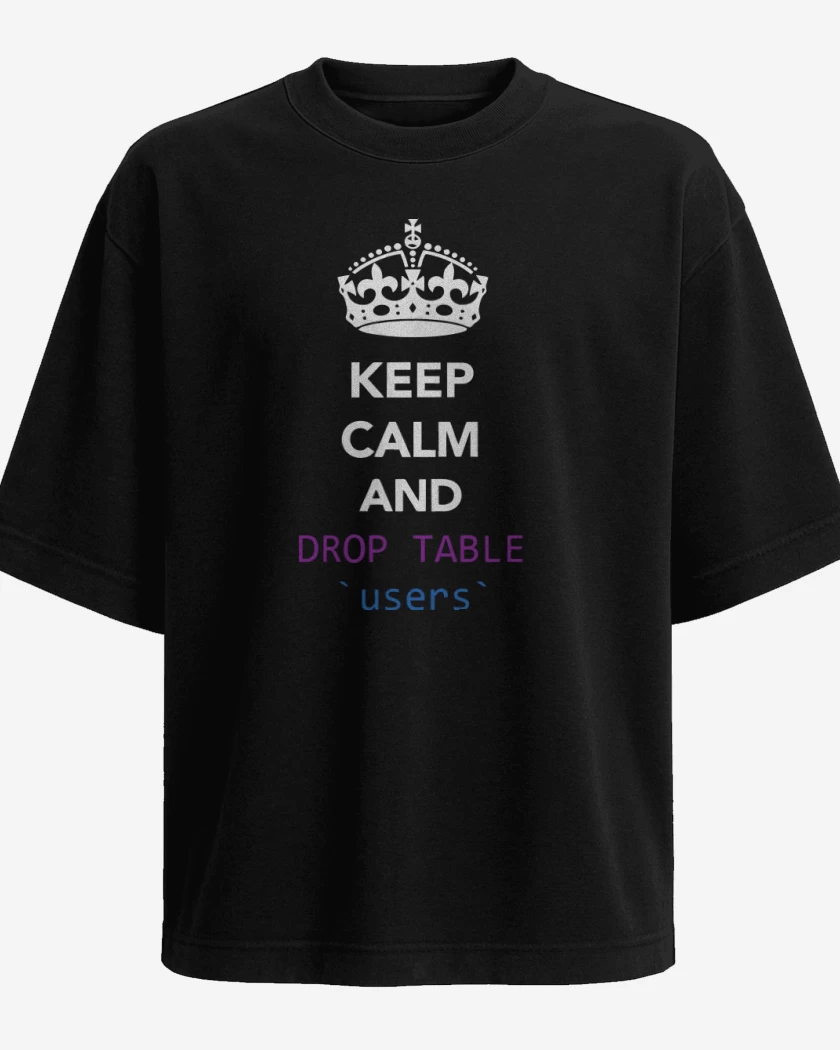 Polera Oversize Keep calm and drop table users