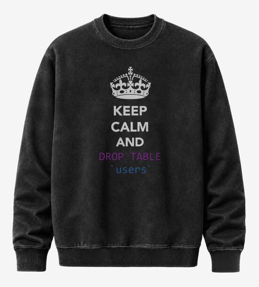 Poleron Polo Acid Wash Negro de Keep calm and drop table users