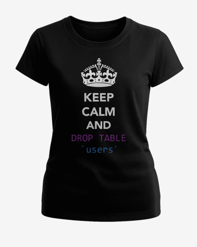 Polera de Mujer Negro de Keep calm and drop table users
