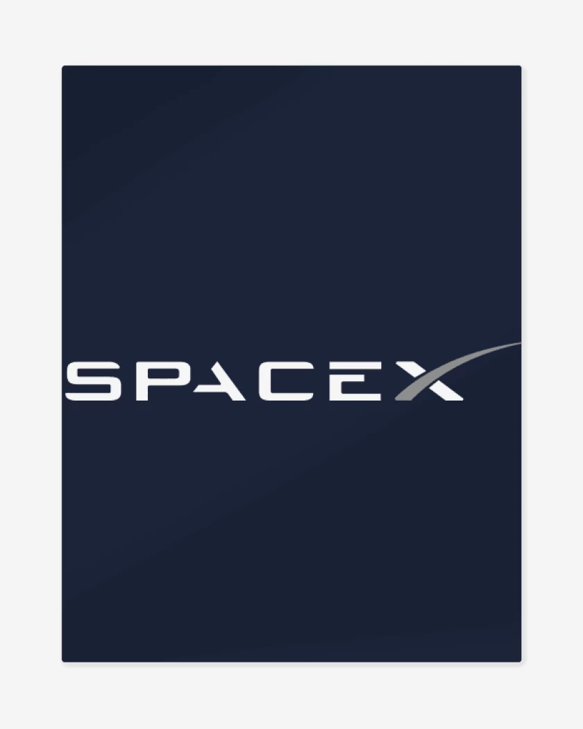 Print metalico Azul Marino de Space X