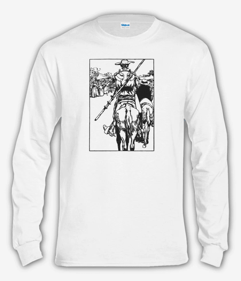 Polera manga larga Blanco de Don Quijote 