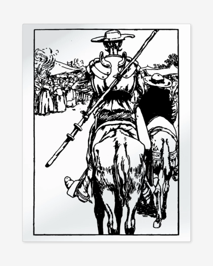 Print metalico Blanco de Don Quijote 