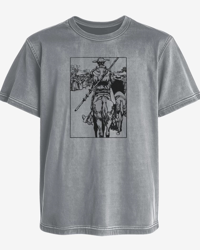 Polera desgastada Gris Melange de Don Quijote 