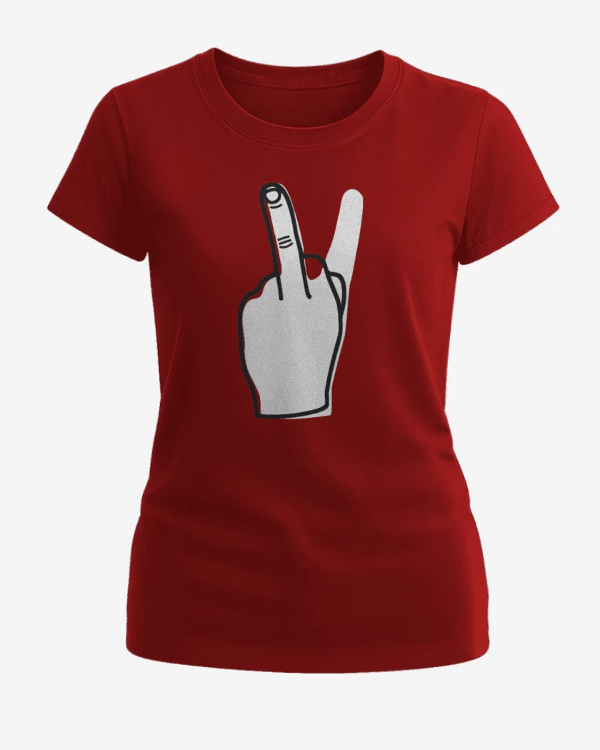 Polera de Mujer Rojo de Amor y Fuck 