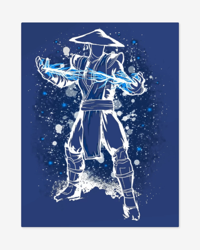 Print metalico Azul Rey de Raiden Dios Trueno MortalKombat