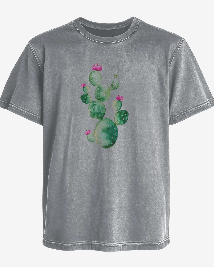 Polera desgastada Gris Melange de Cactus