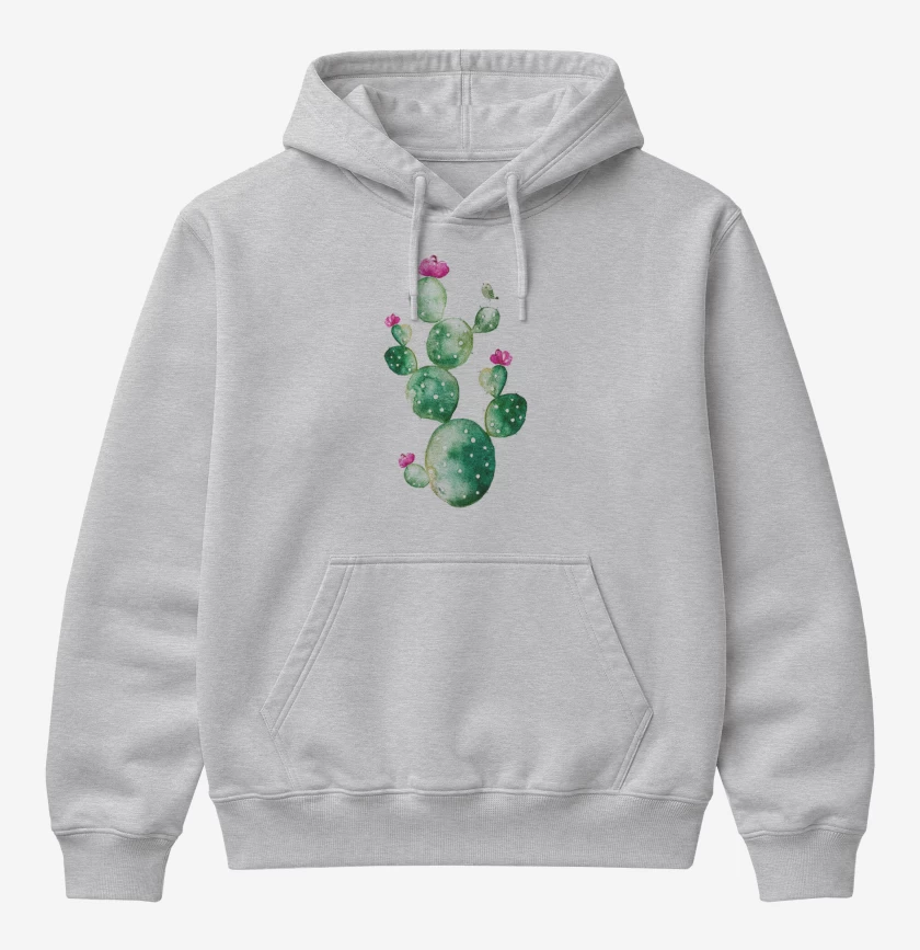 Poleron Canguro básico Gris Melange de Cactus