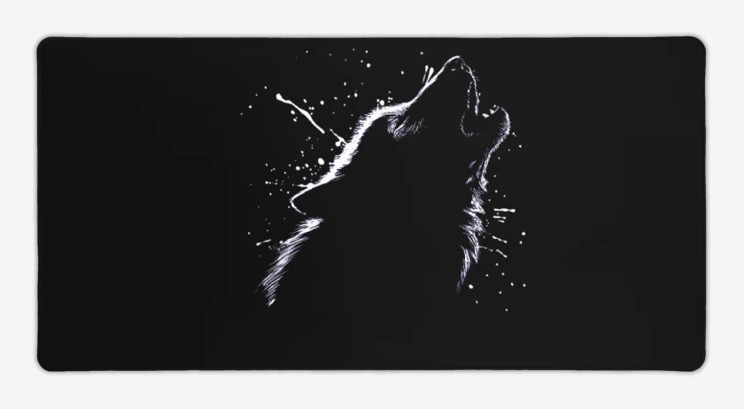 Mouse pad Gamer Negro de Lobo