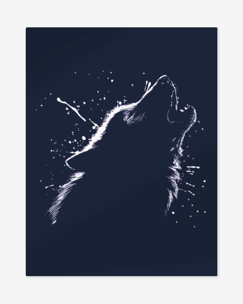 Print metalico Azul Marino de Lobo