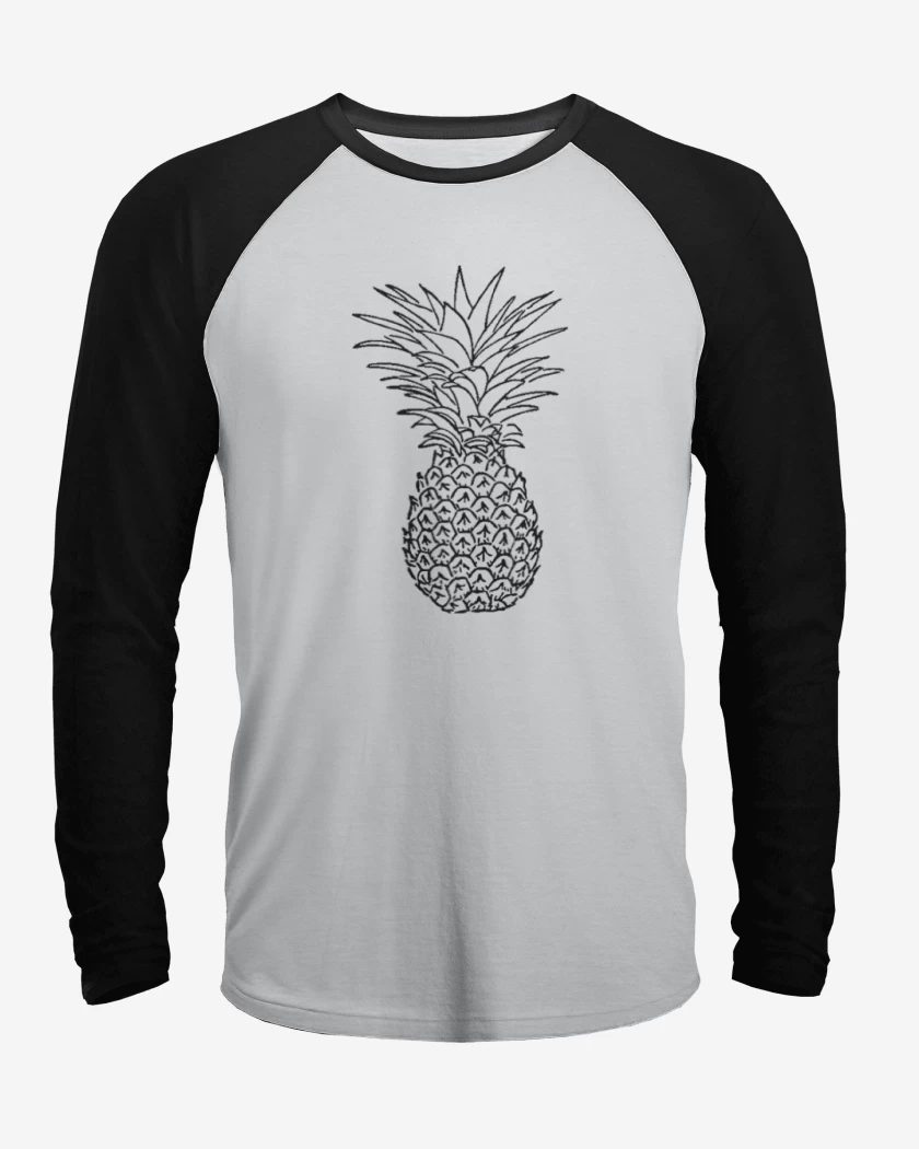 Polera Raglan Blanco / Negro de Piña!