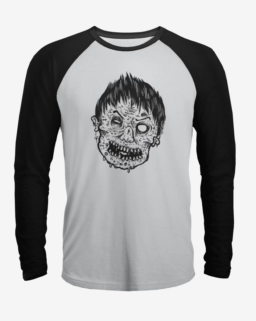 Polera Raglan Blanco / Negro de Zombie