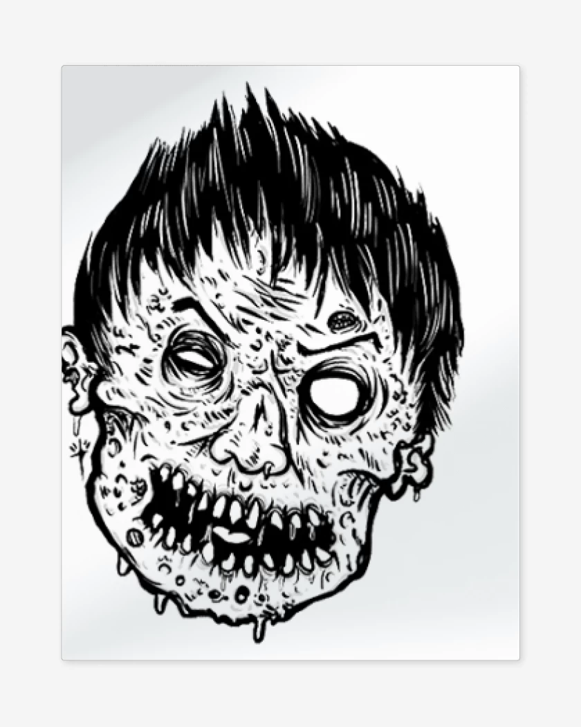 Print metalico Blanco de Zombie