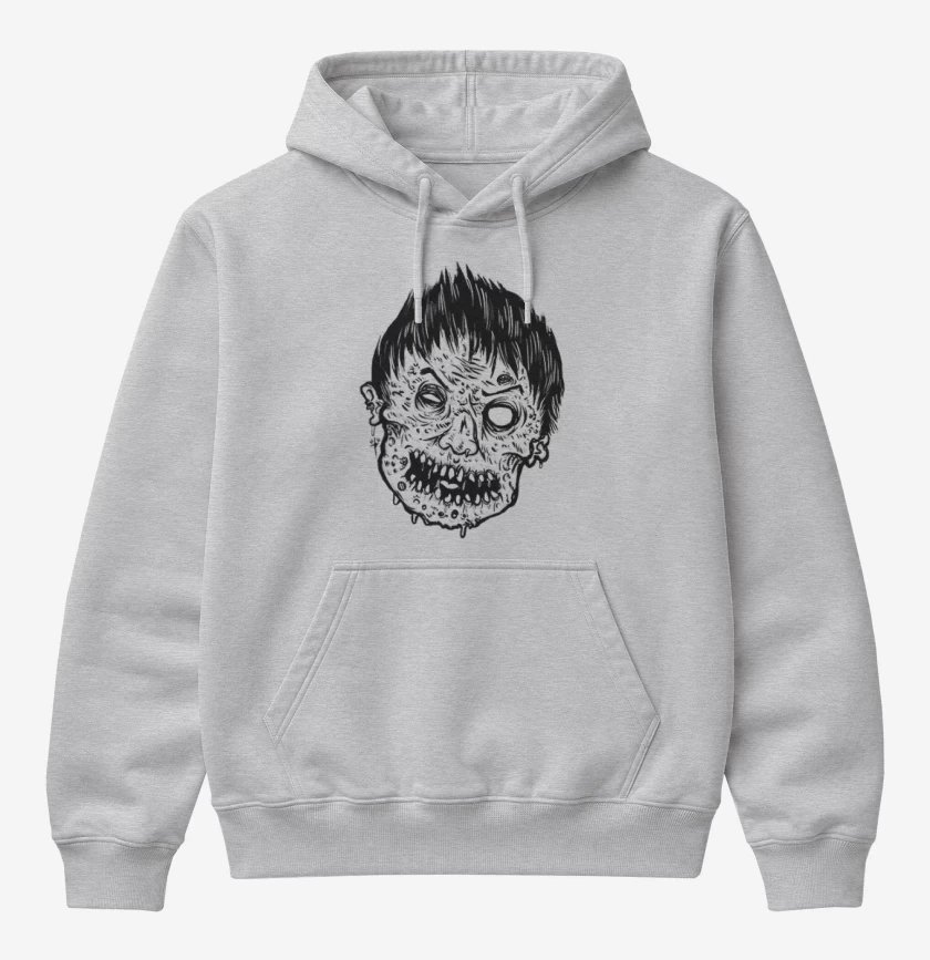 Poleron Canguro básico Gris Melange de Zombie