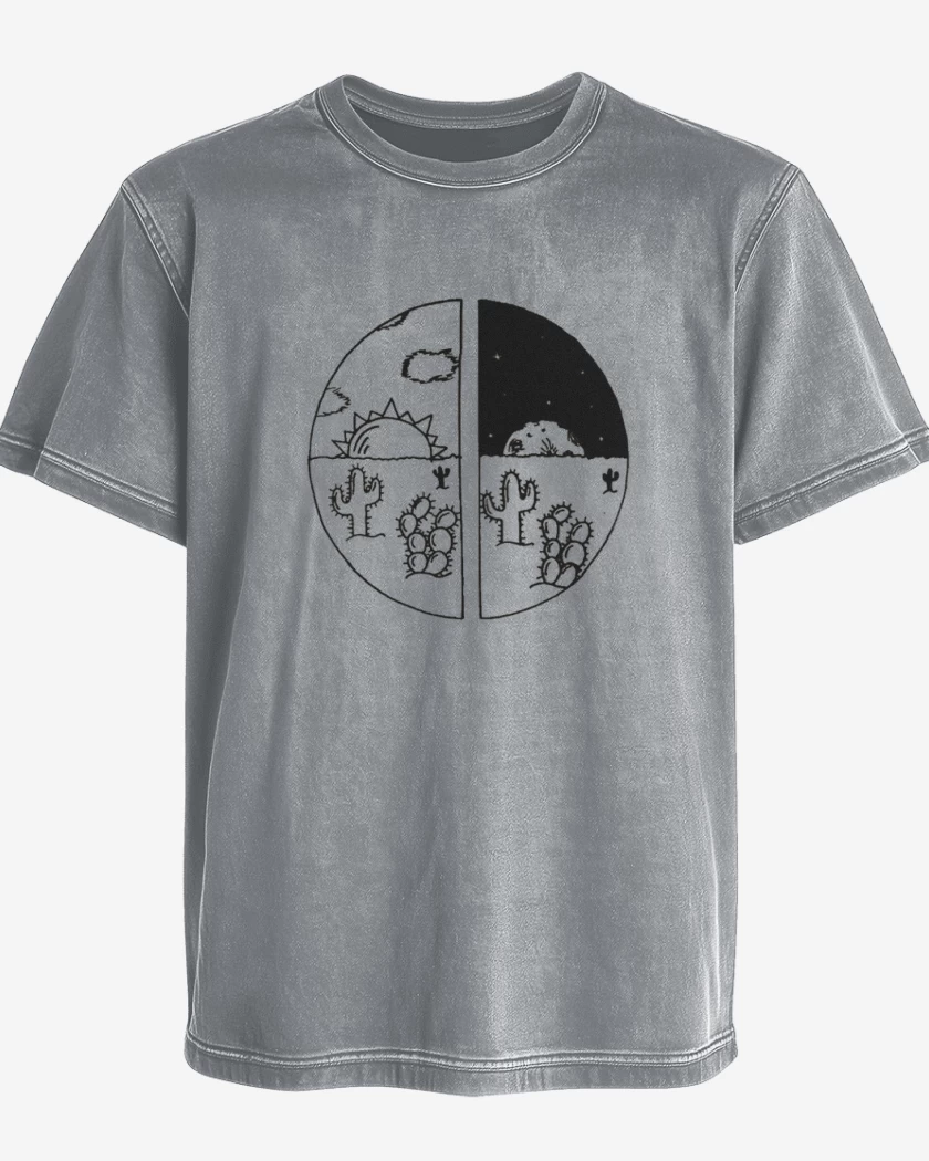 Polera desgastada Gris Melange de Cactus II