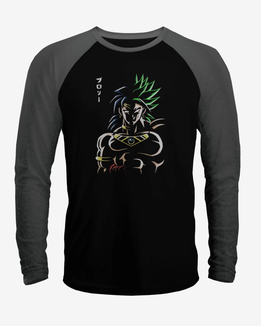 Polera Raglan Negro / Negro Heather de Broly Loco