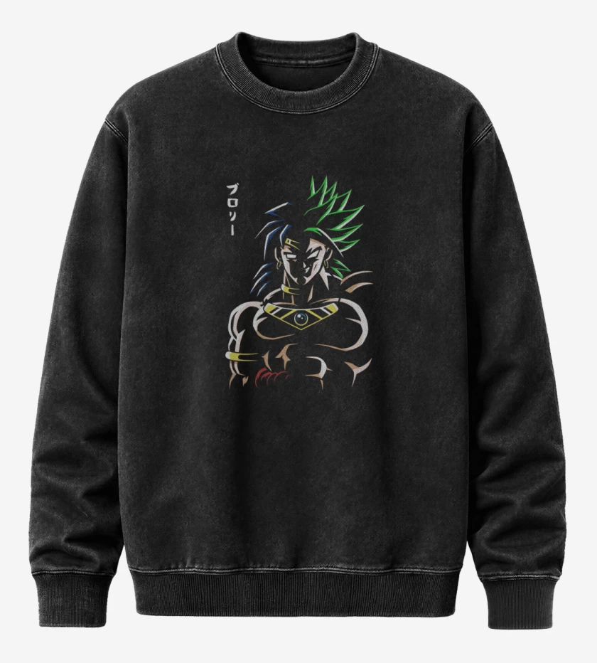 Poleron Polo Acid Wash Negro de Broly Loco