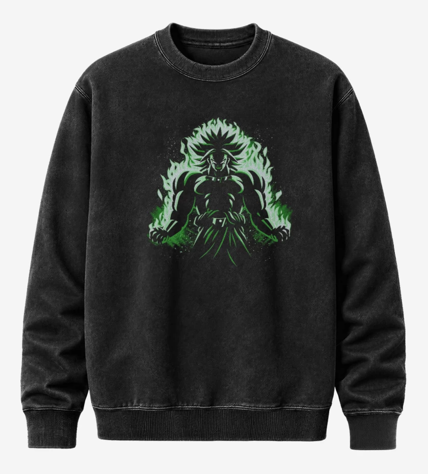 Poleron Polo Acid Wash Negro de Broly loco 2