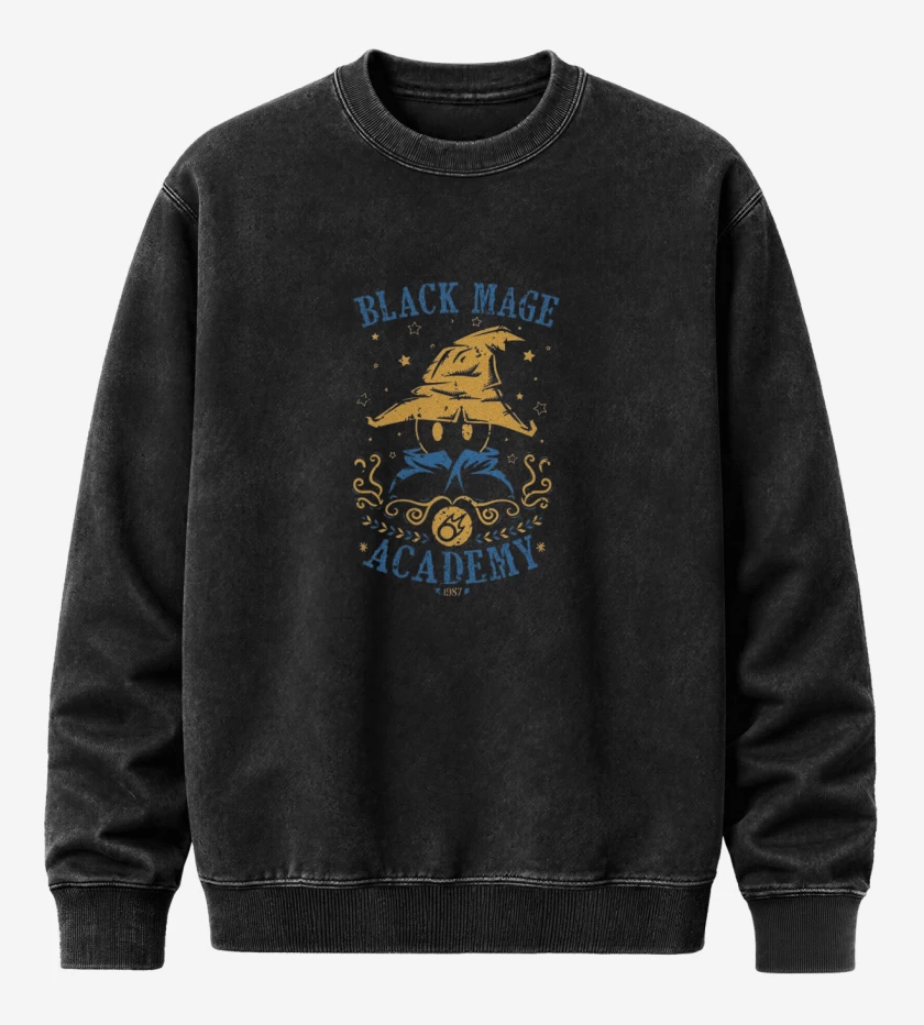 Poleron Polo Acid Wash Negro de Black Magic Academy