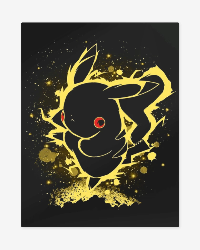 Print metalico Negro de PikachuYellow