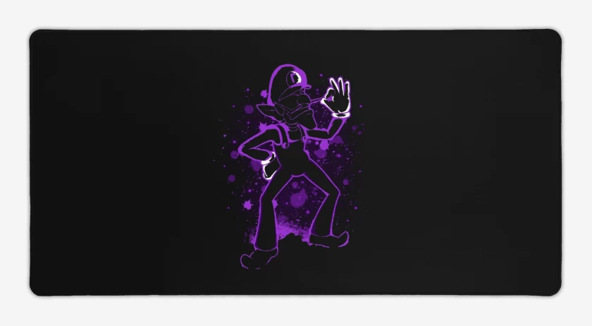 Mouse pad Gamer Negro de Waluigi