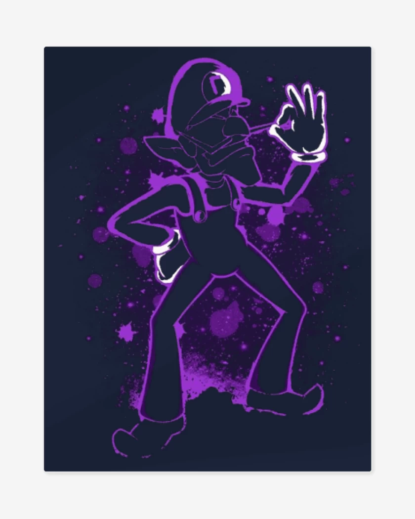 Print metalico Azul Marino de Waluigi