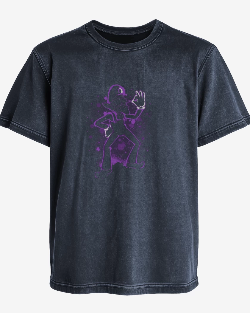 Polera desgastada Azul Marino de Waluigi