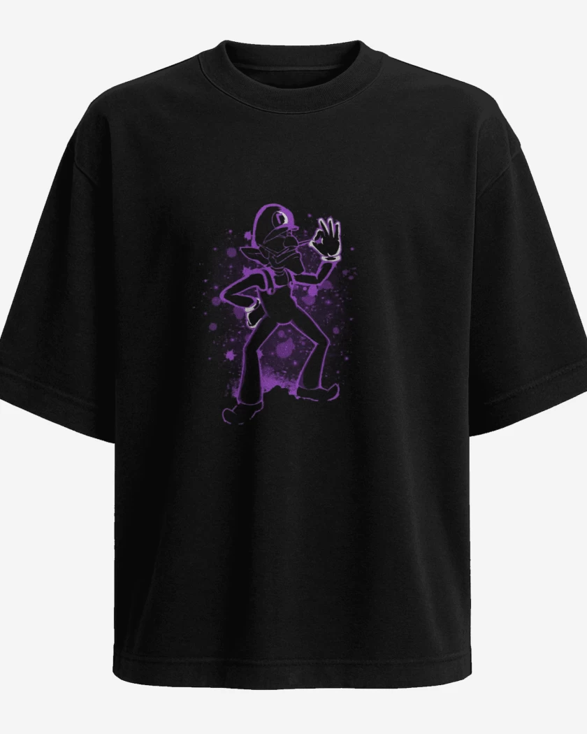 Polera Oversize Negro de Waluigi