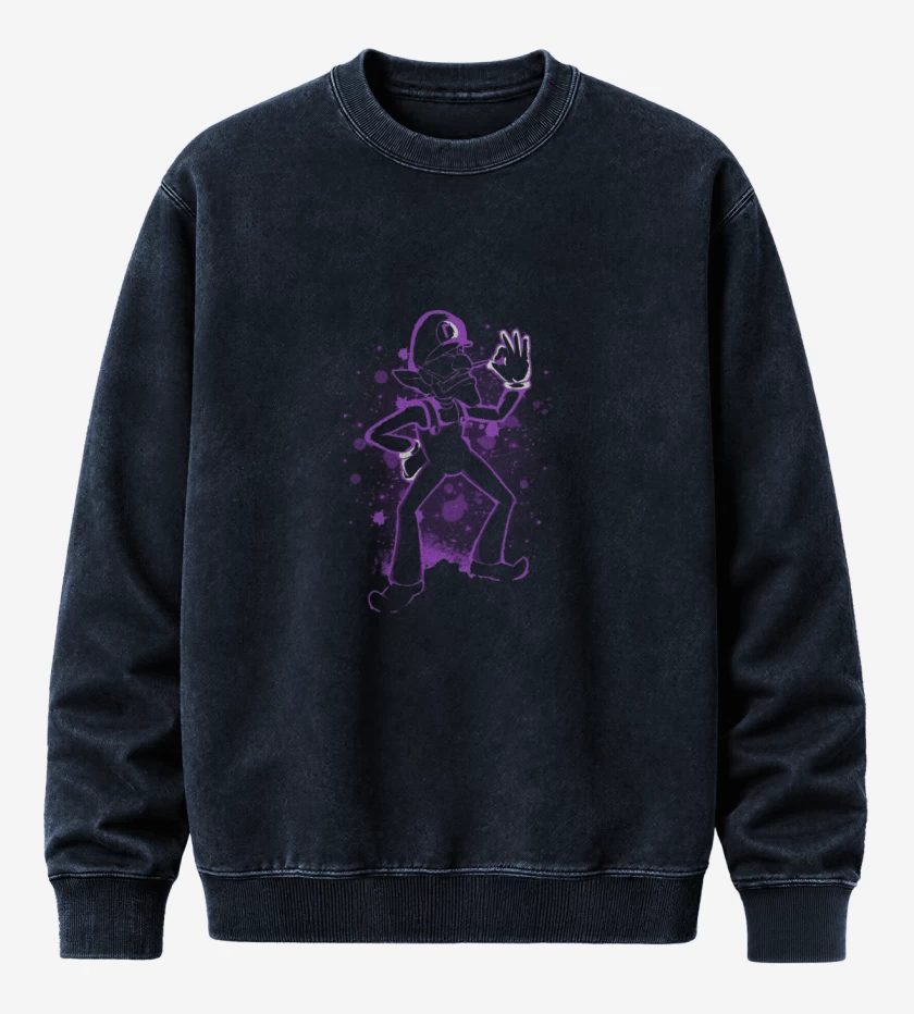 Poleron Polo Acid Wash Azul Marino de Waluigi