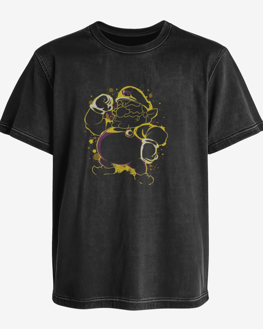 Polera desgastada Negro de Wario