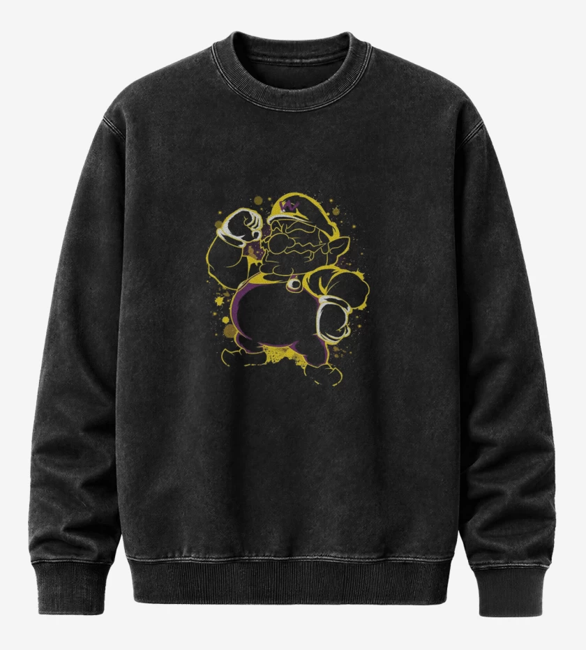 Poleron Polo Acid Wash Negro de Wario