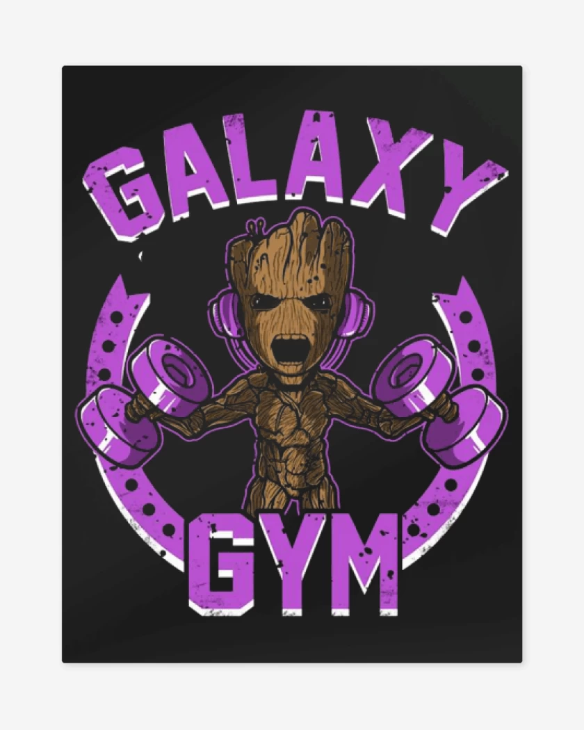 Print metalico Negro de Groot Galaxy Gym