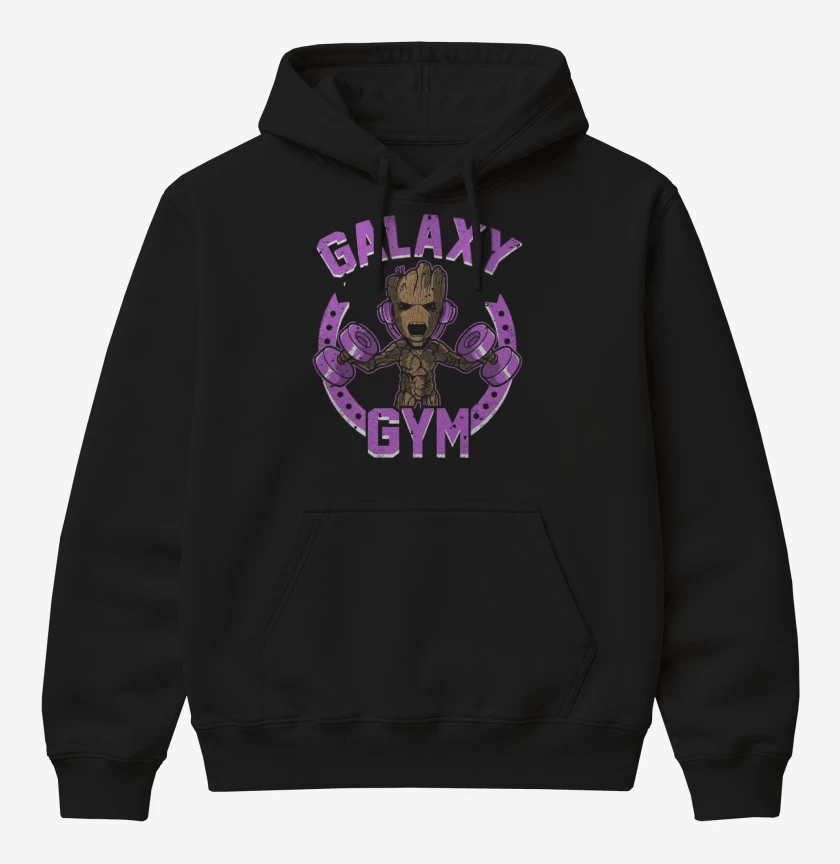 Poleron Canguro básico Negro de Groot Galaxy Gym