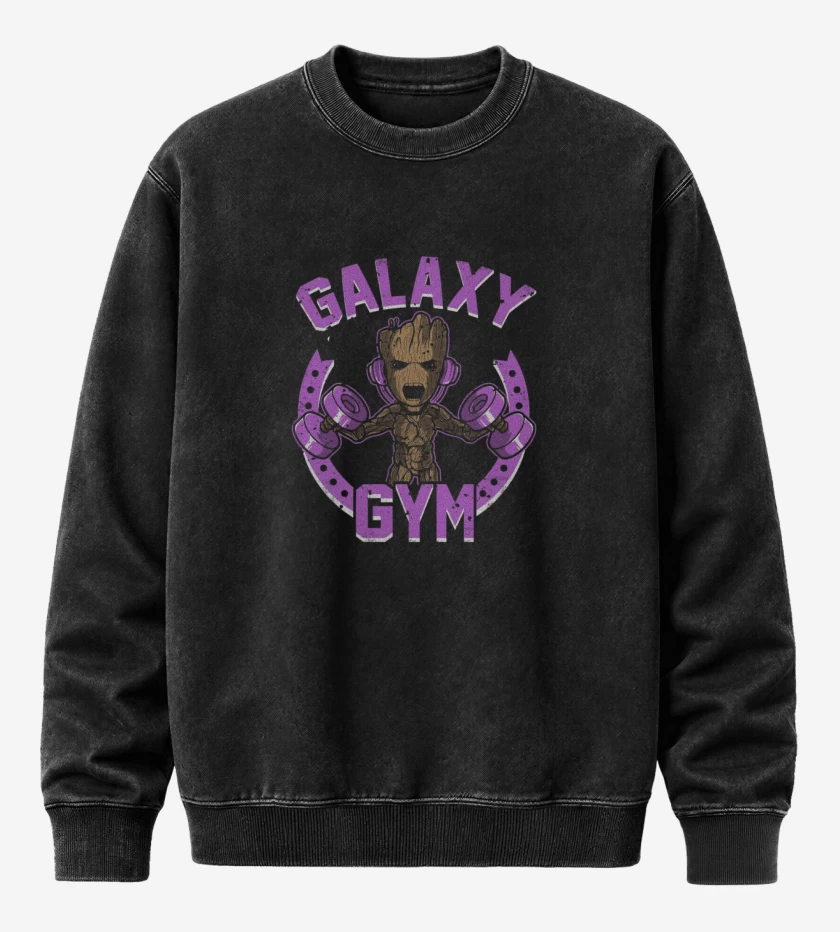 Poleron Polo Acid Wash Negro de Groot Galaxy Gym