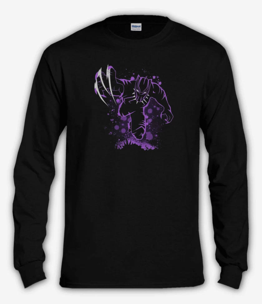 Polera manga larga Negro de Pantera negra garras