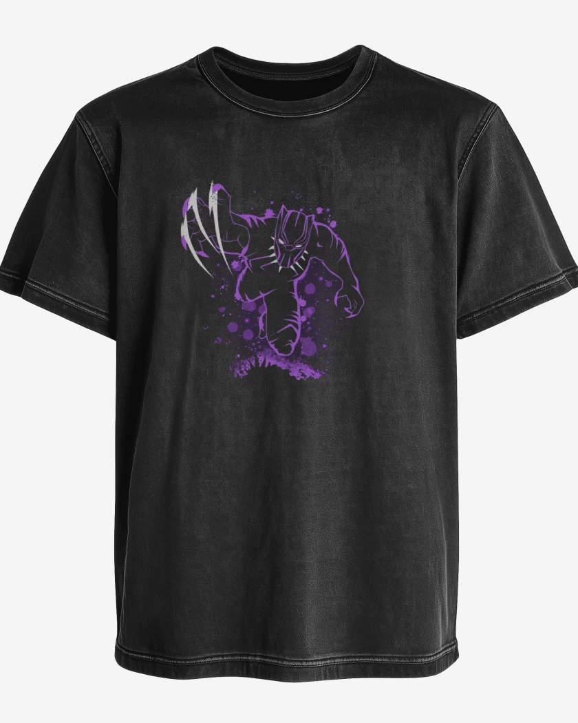Polera desgastada Negro de Pantera negra garras