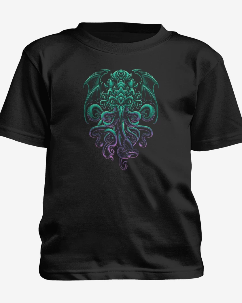 Polera de niño Negro de Cthulhu Full