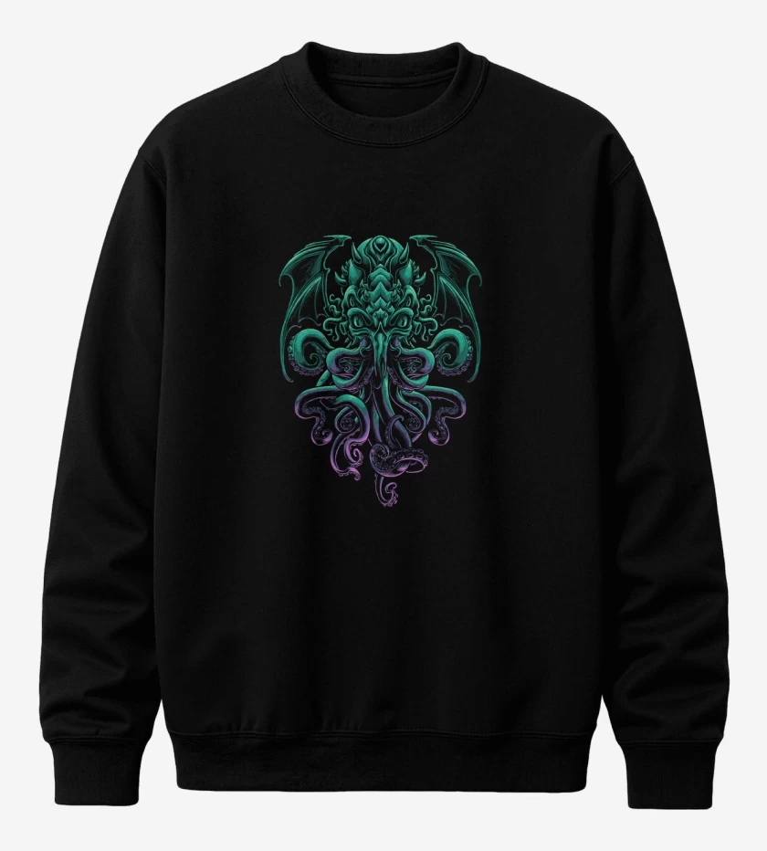 Poleron polo Negro de Cthulhu Full