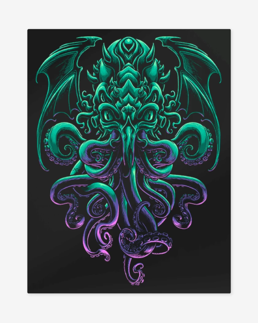 Print metalico Negro de Cthulhu Full