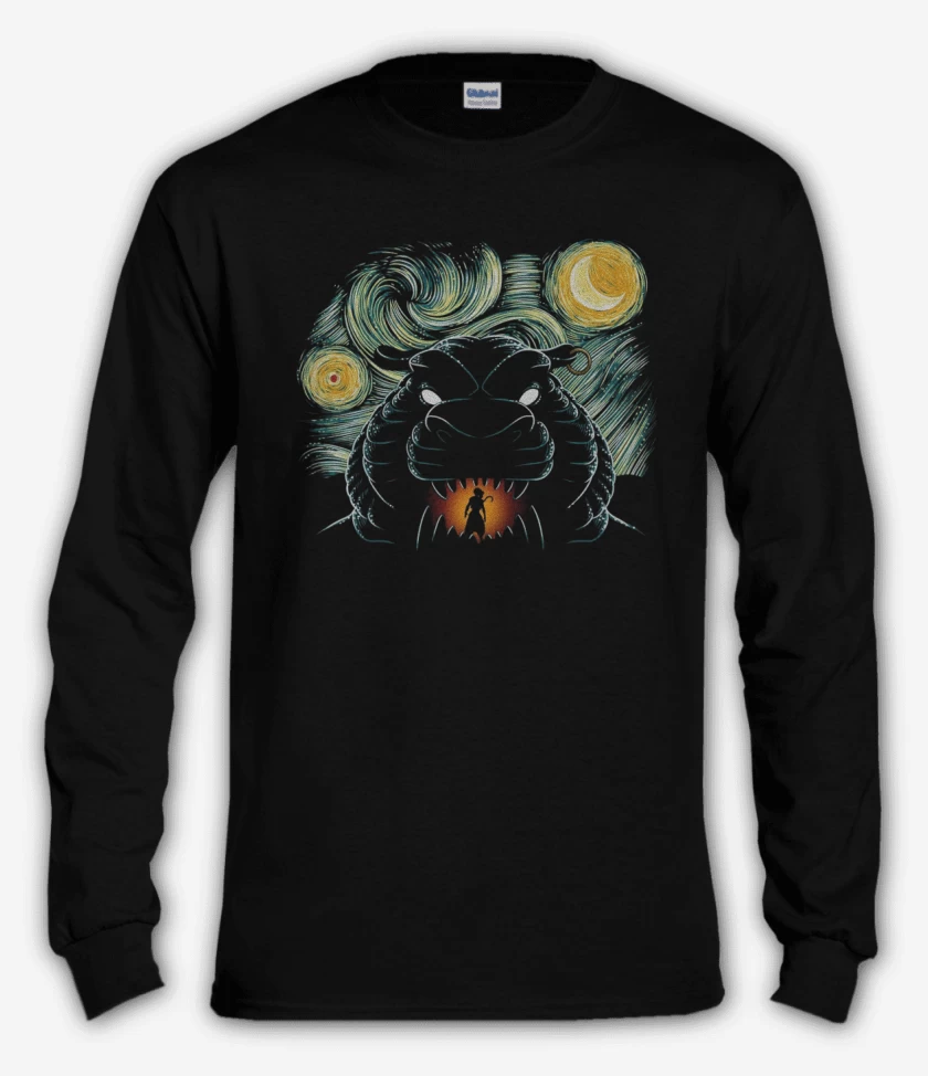 Polera manga larga Negro de Cueva Aladdin