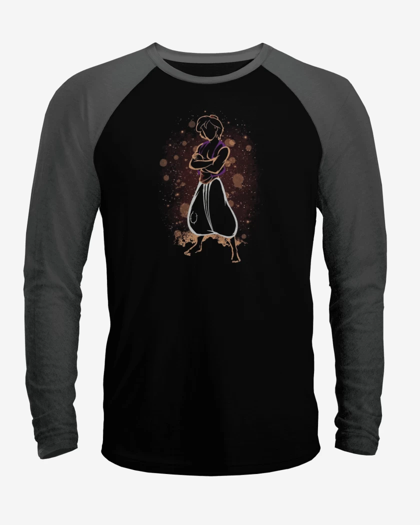 Polera Raglan Negro / Negro Heather de aladdin 