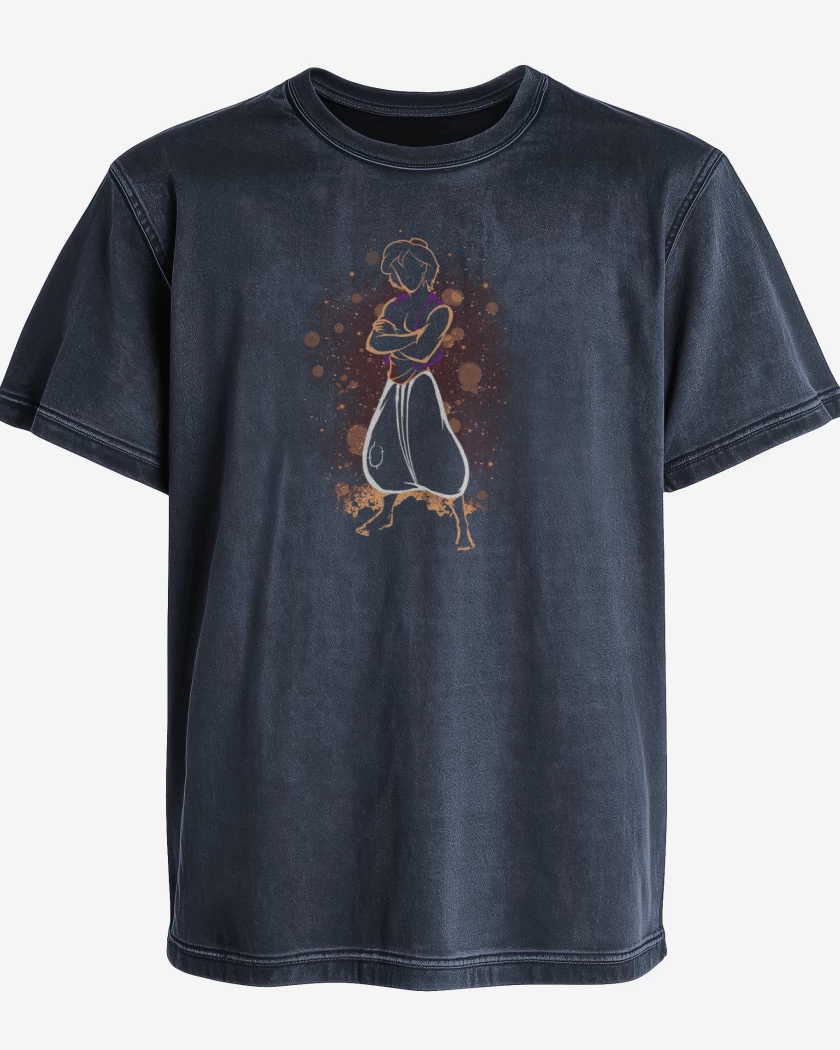 Polera desgastada Azul Marino de aladdin 