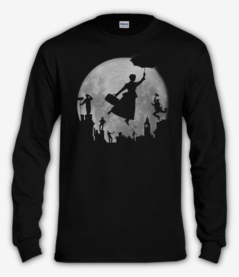 Polera manga larga Negro de Mary poppin