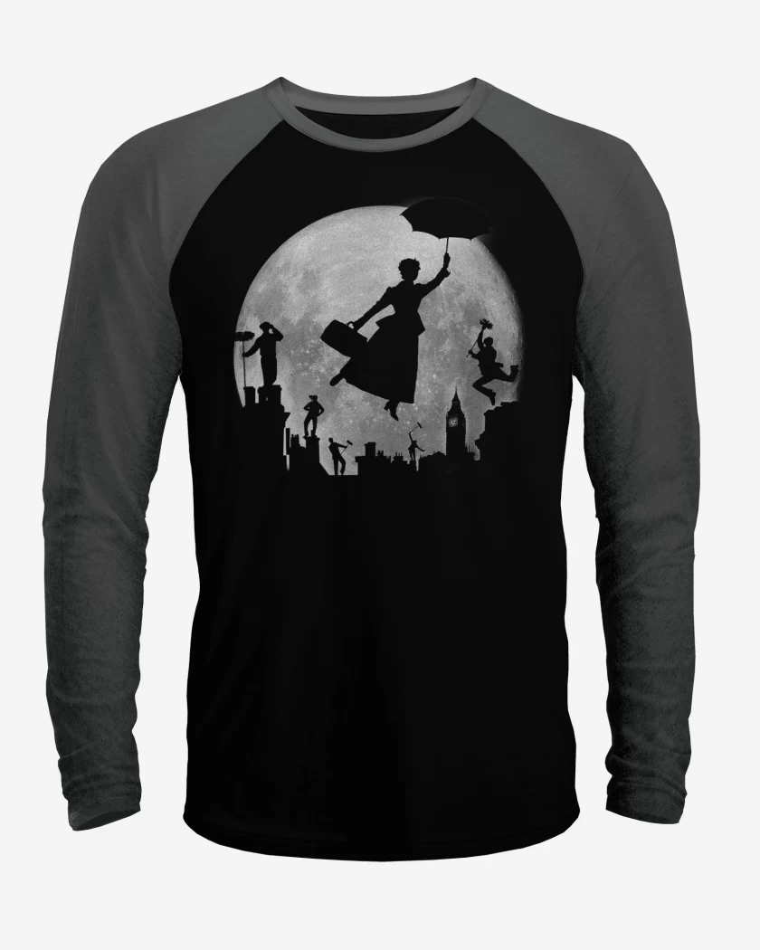 Polera Raglan Negro / Negro Heather de Mary poppin