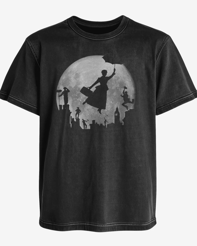 Polera desgastada Negro de Mary poppin