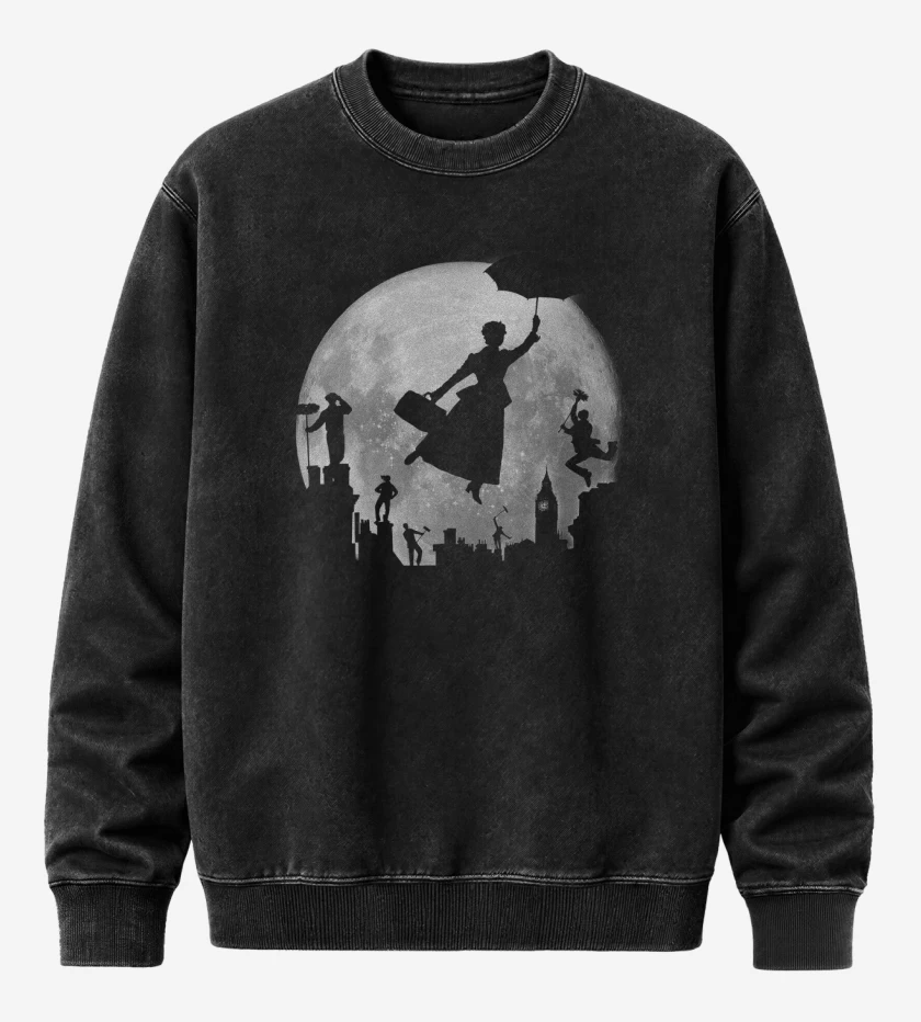 Poleron Polo Acid Wash Negro de Mary poppin