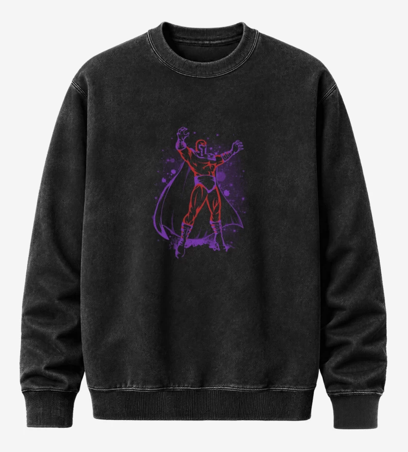 Poleron Polo Acid Wash Negro de Magneto 
